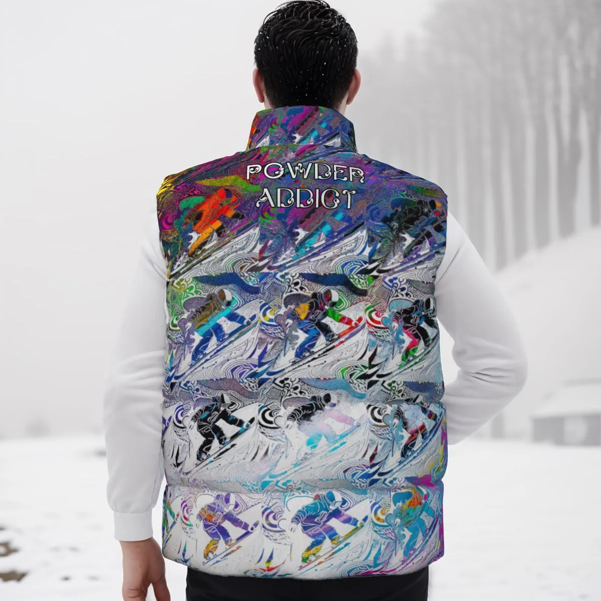 All-Over Print Unisex Down Vest powder addict