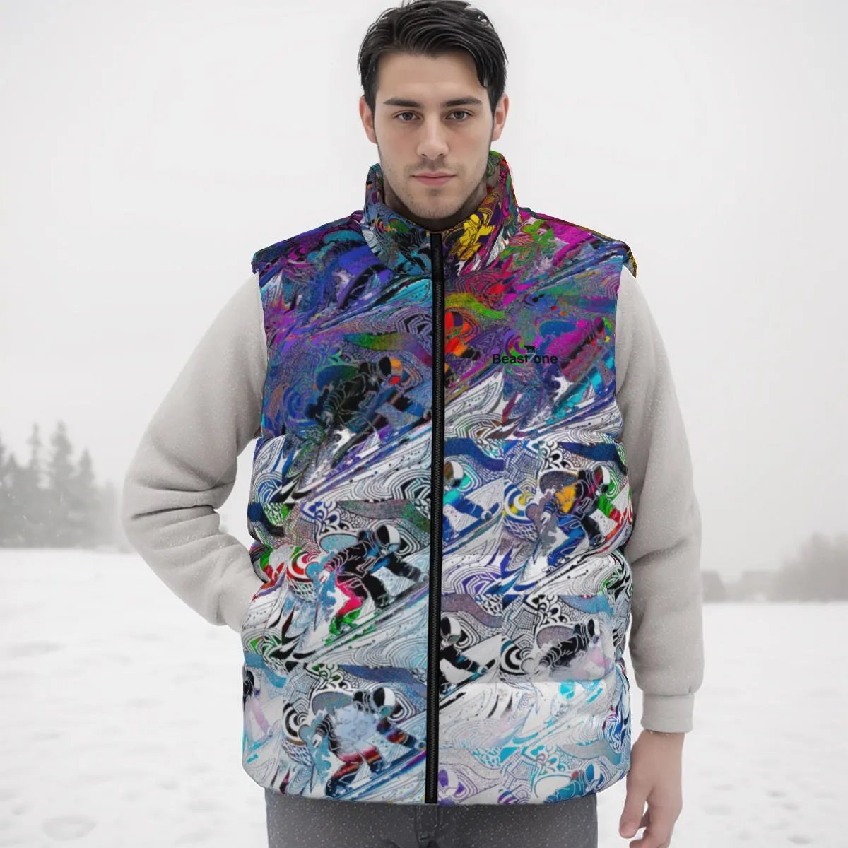 All-Over Print Unisex Down Vest powder addict