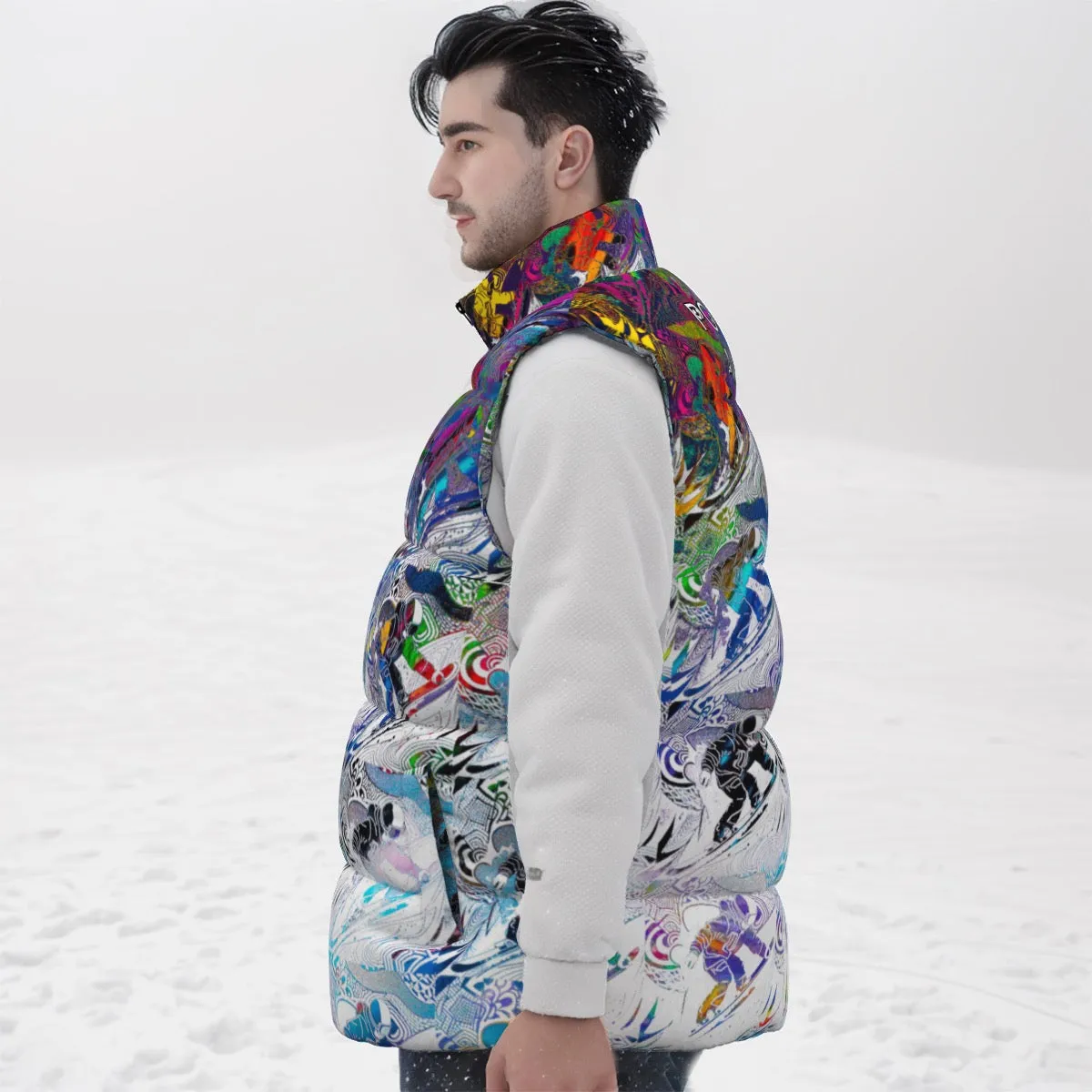 All-Over Print Unisex Down Vest powder addict