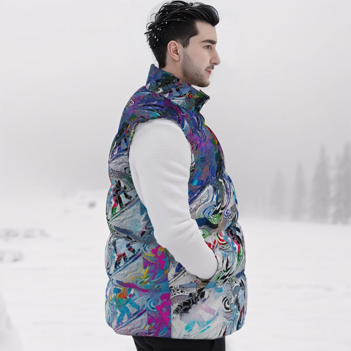 All-Over Print Unisex Down Vest powder addict