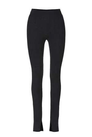 Barra Ribbed 100% Merino Leggings Black