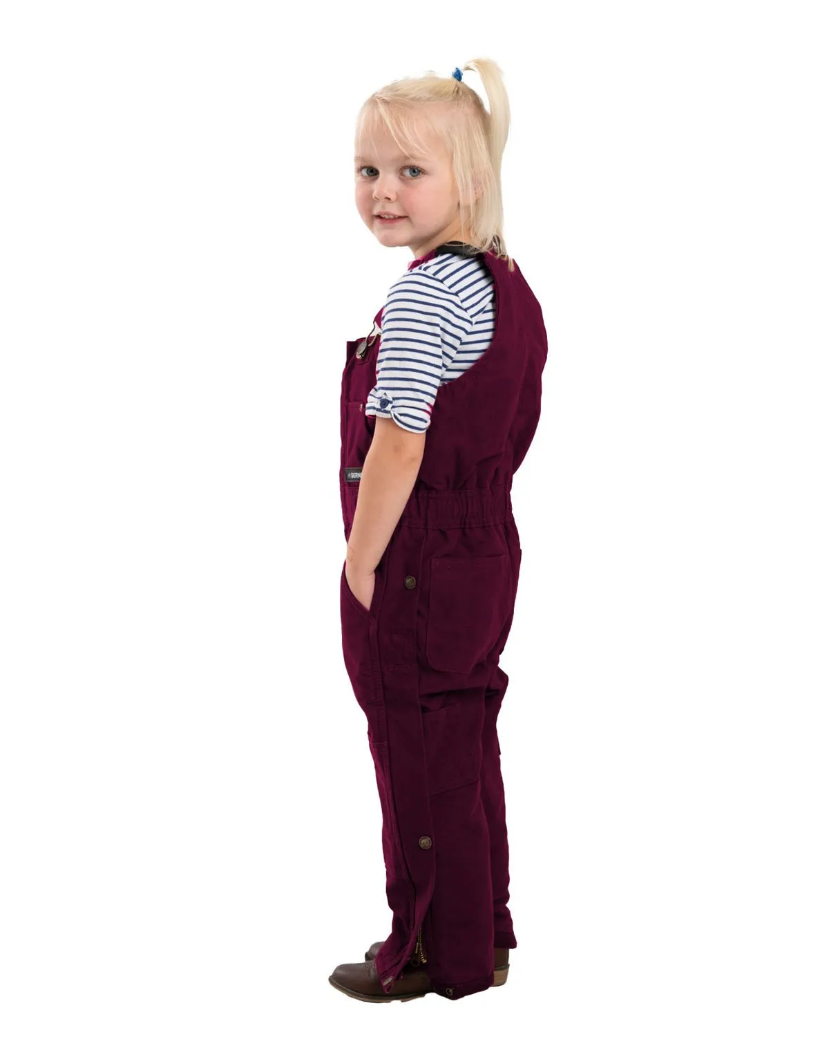 Berne Apparel Girls Softstone Insulated Plum 100% Cotton Bib Overall