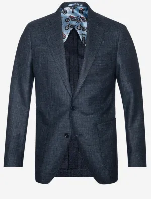 Blue Subtle Check Sports Jacket Navy