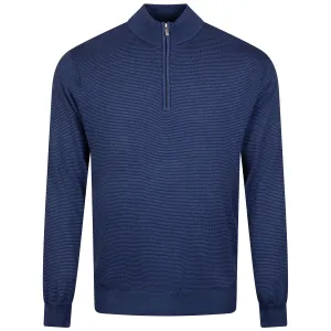 Canton Stripe Quarter Zip Mid Layer Navy - AW24