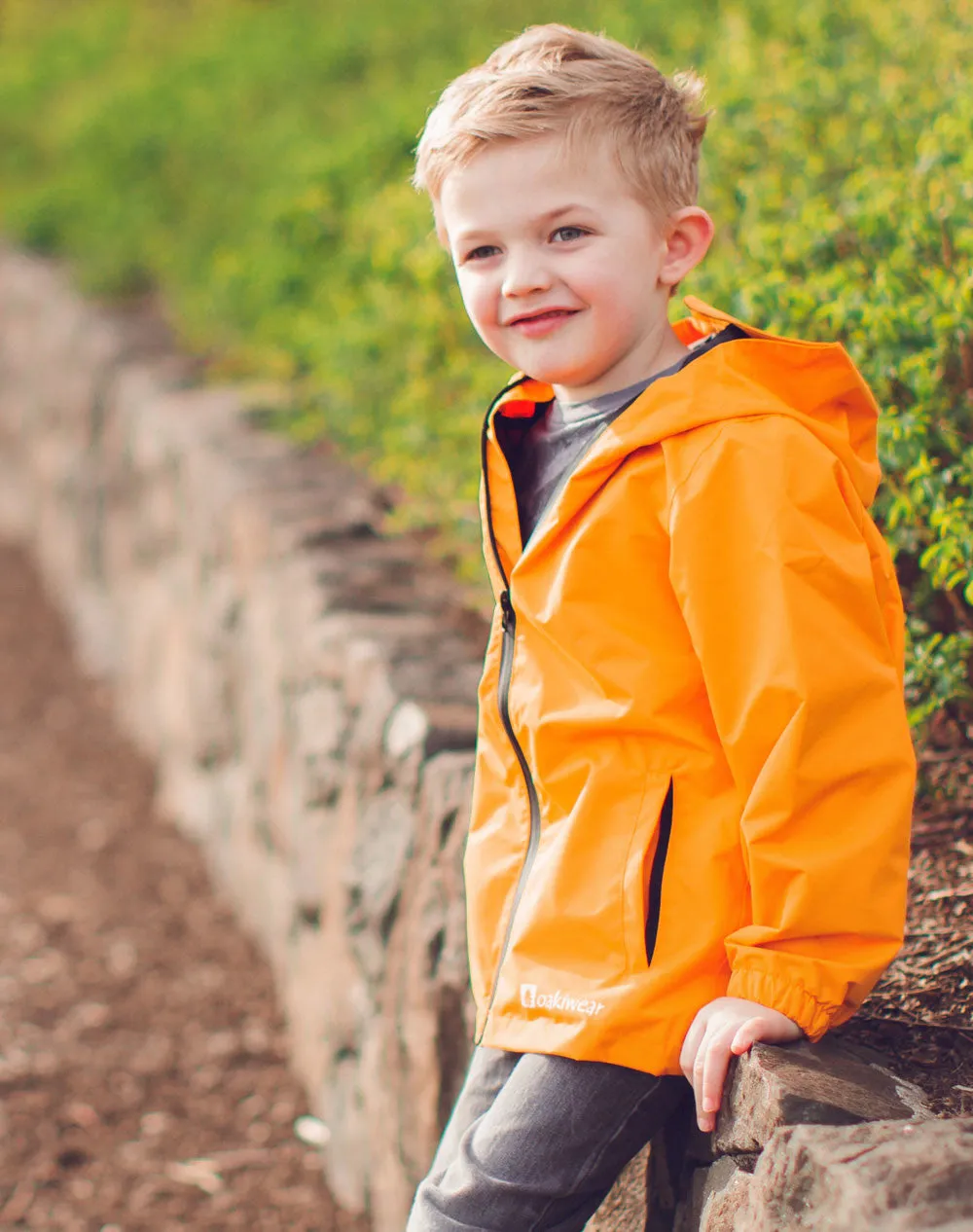 Children's Waterproof Shell Jacket, Lava Orange