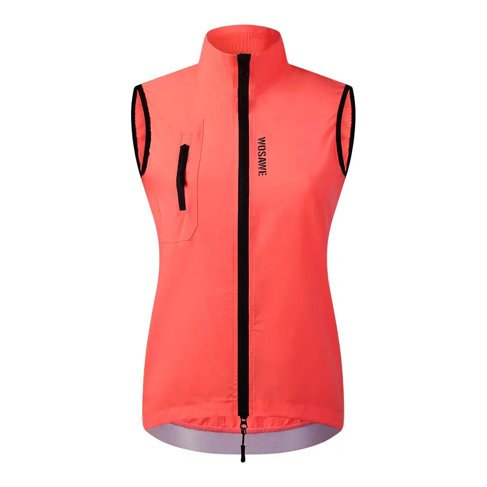 Cycling Vest Women Windproof Waterproof Bicycle Coats Summer Breathable Sleeveless MTB Bike Gilet With 2 Big Back Pocket