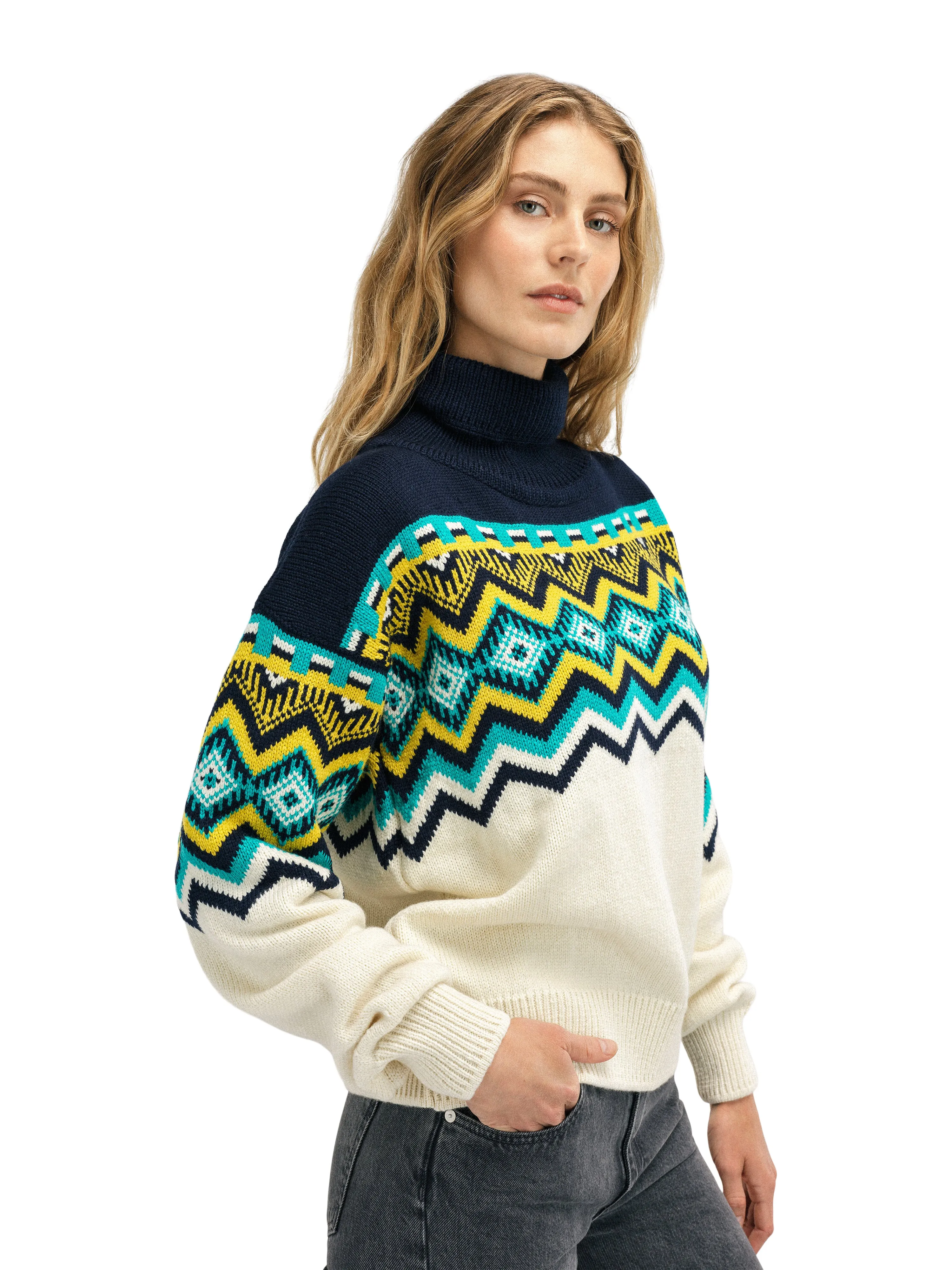 Dale of Norway | Randaberg Sweater | Women's | Off White/Navy/Peacock