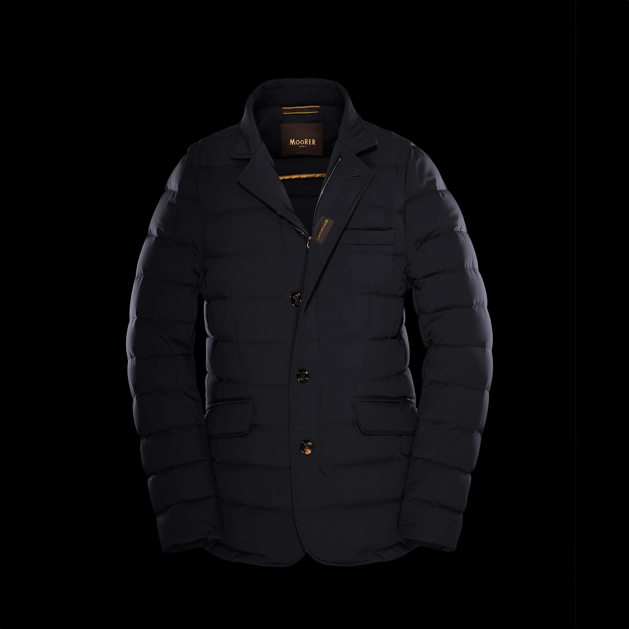 Dark Blue Zayn Goose-Down Quilted Jacket - MooRER