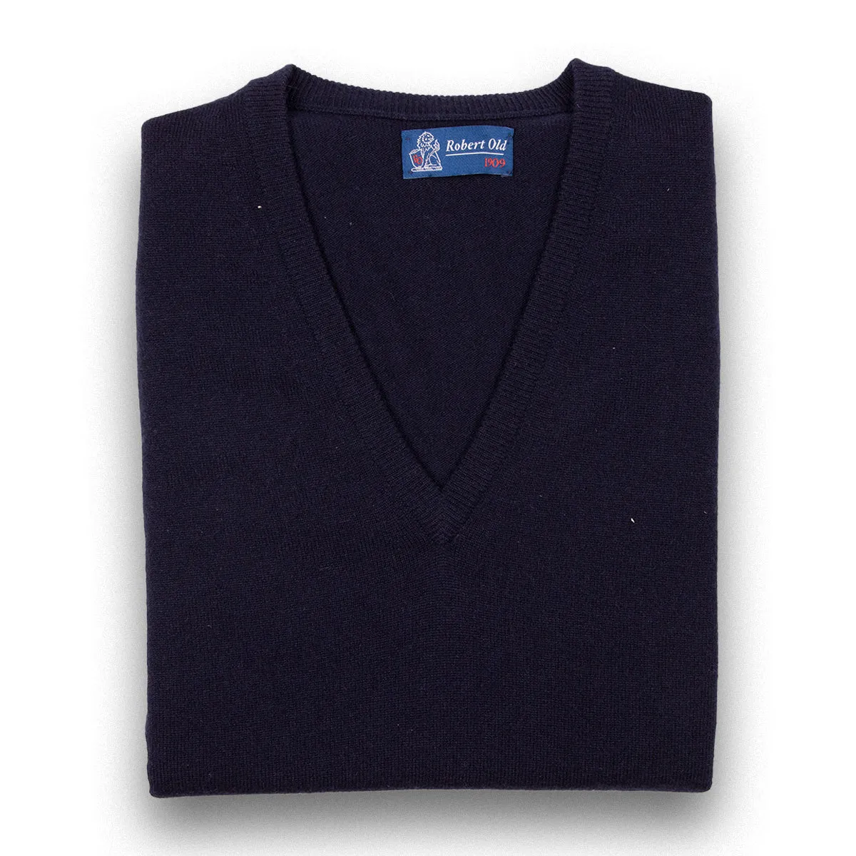 Dark Navy Blenheim Cashmere Sleeveless V-Neck Sweater