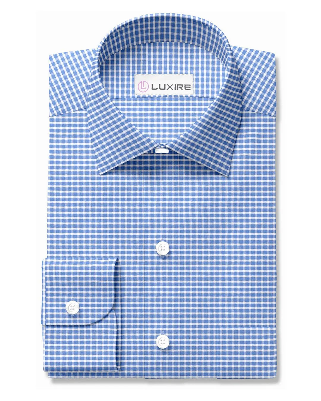 Easy-to-Iron White Blue Graph Checks