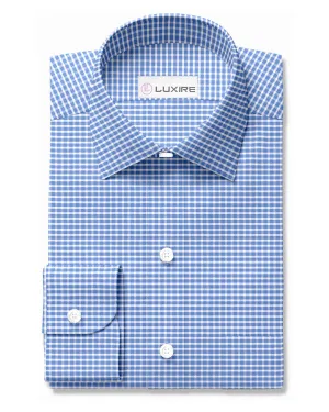 Easy-to-Iron White Blue Graph Checks