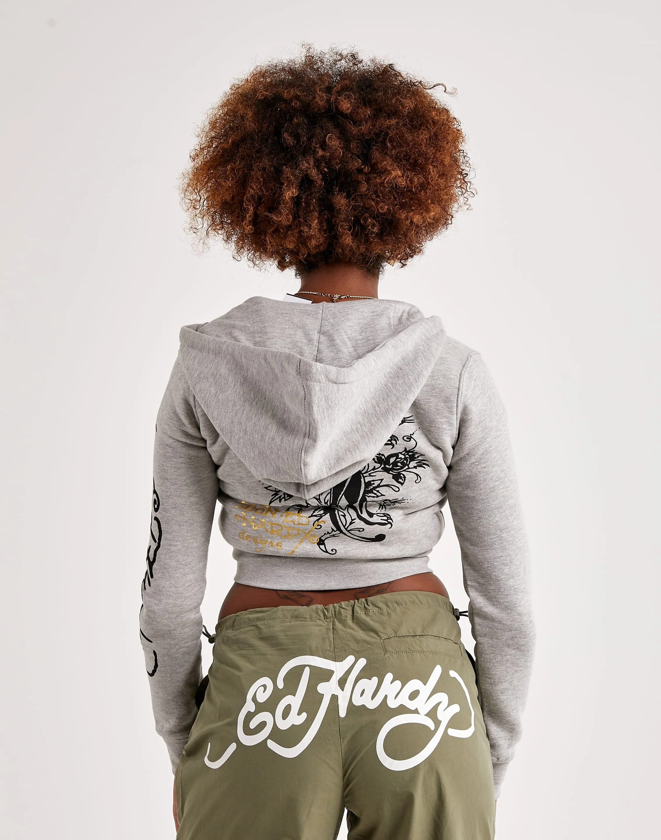 Ed Hardy Heart Roses Zip-Up Hoodie