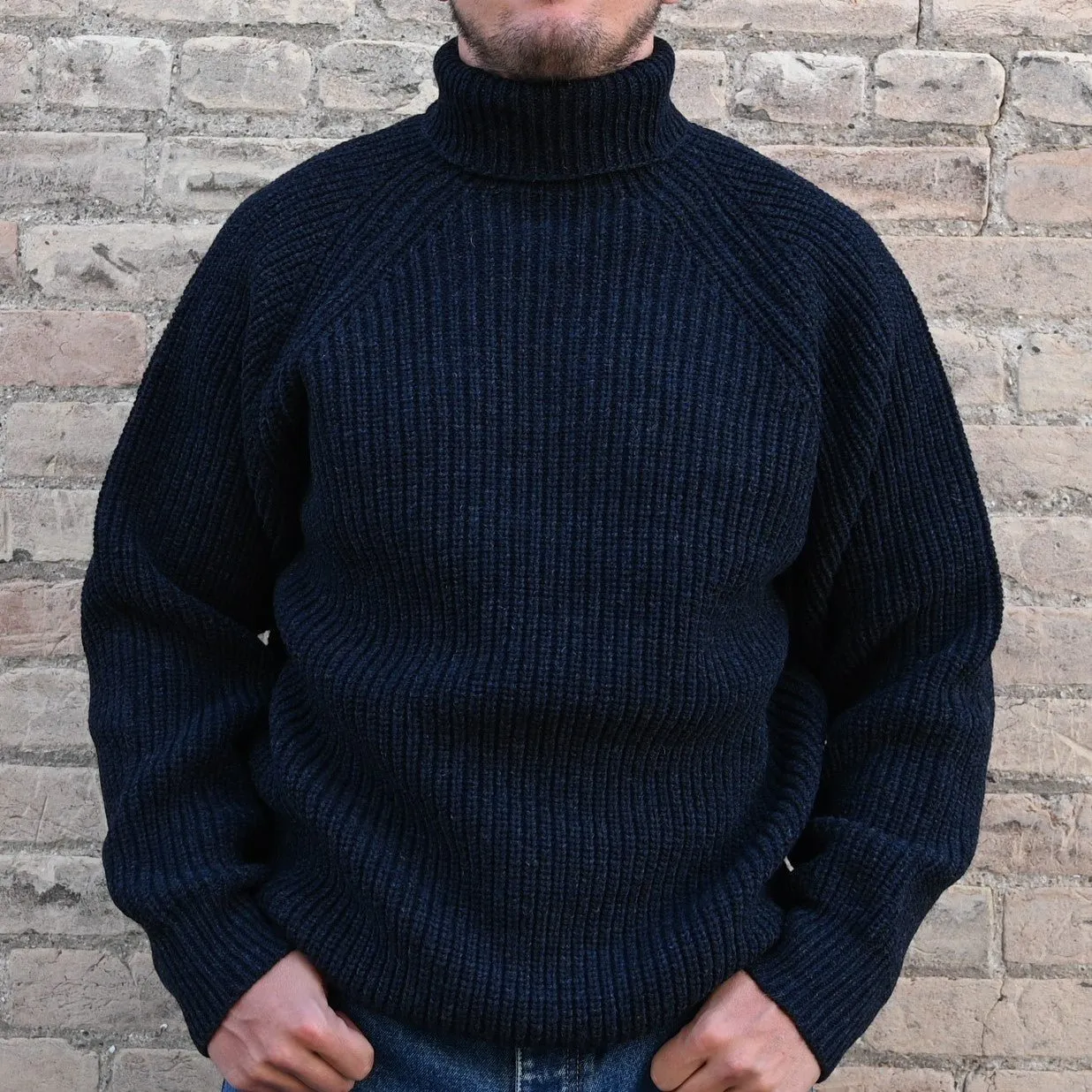 Filson Bristol Roll Neck in Dark Navy Heather