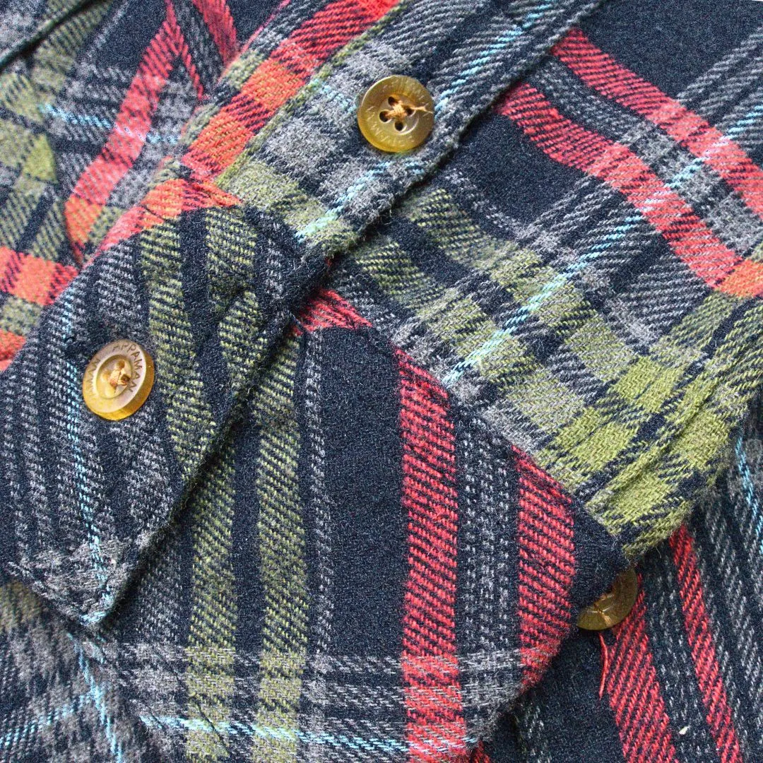 Flannel Shirt | Navy/Cranberry Plaid