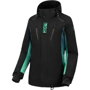 FXR  Womens Aerial Snowmobile Jacket HyrdX Pro Omni-Stretch Black Minty Fresh