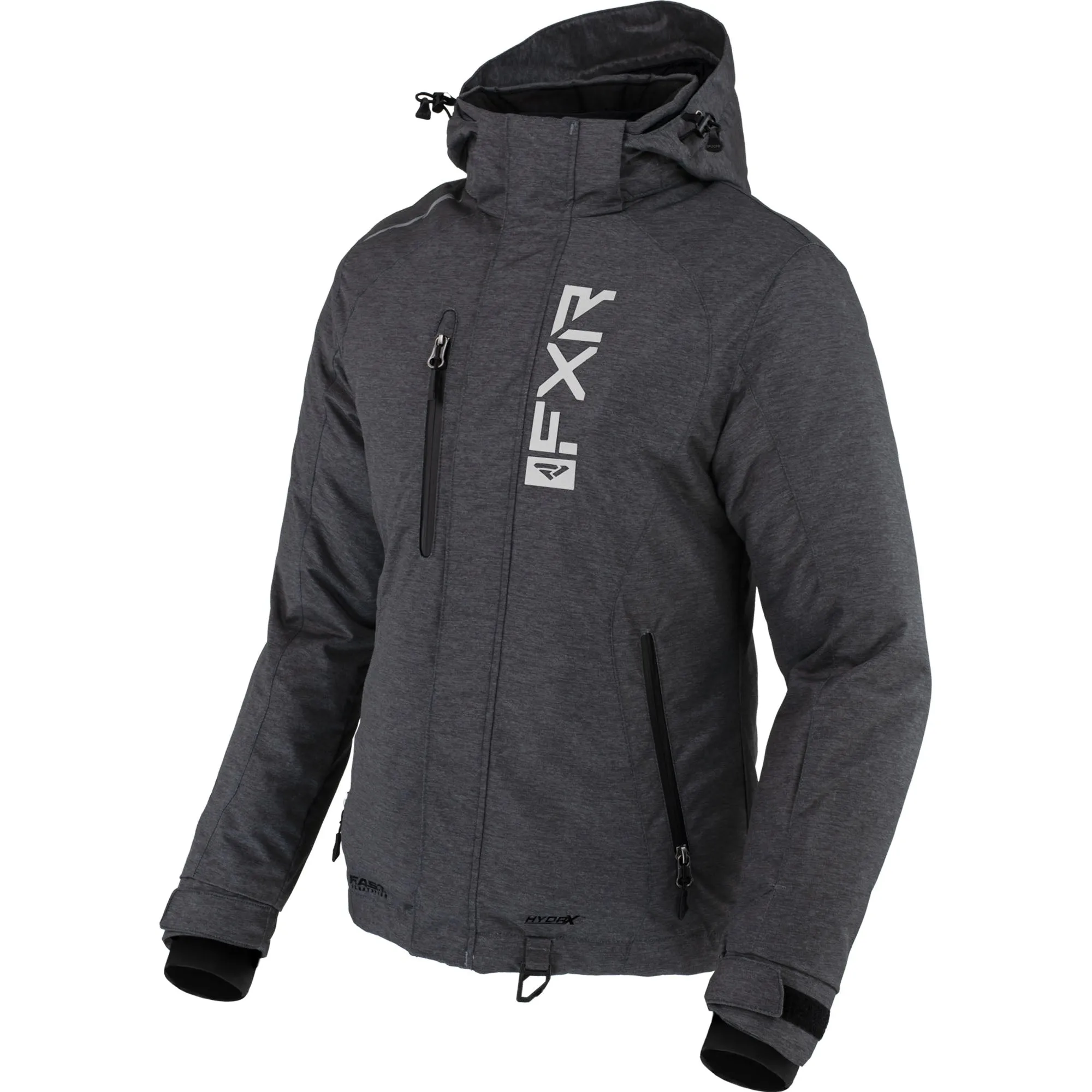 FXR  Womens Fresh Snowmobile Jacket HydrX Thermal Flex Charcoal Heather White