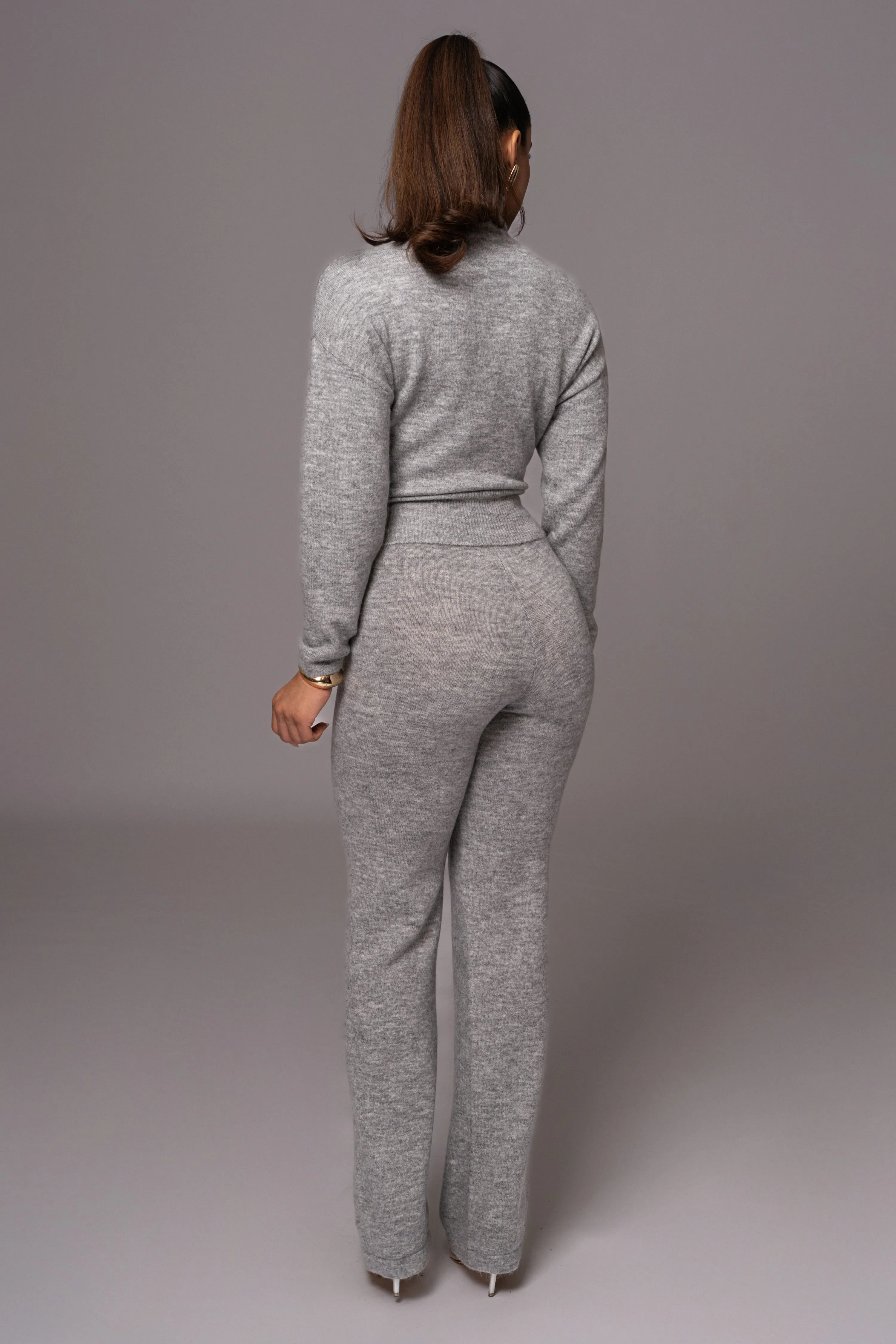 Grey Ivy Sweater Knit Pant Set