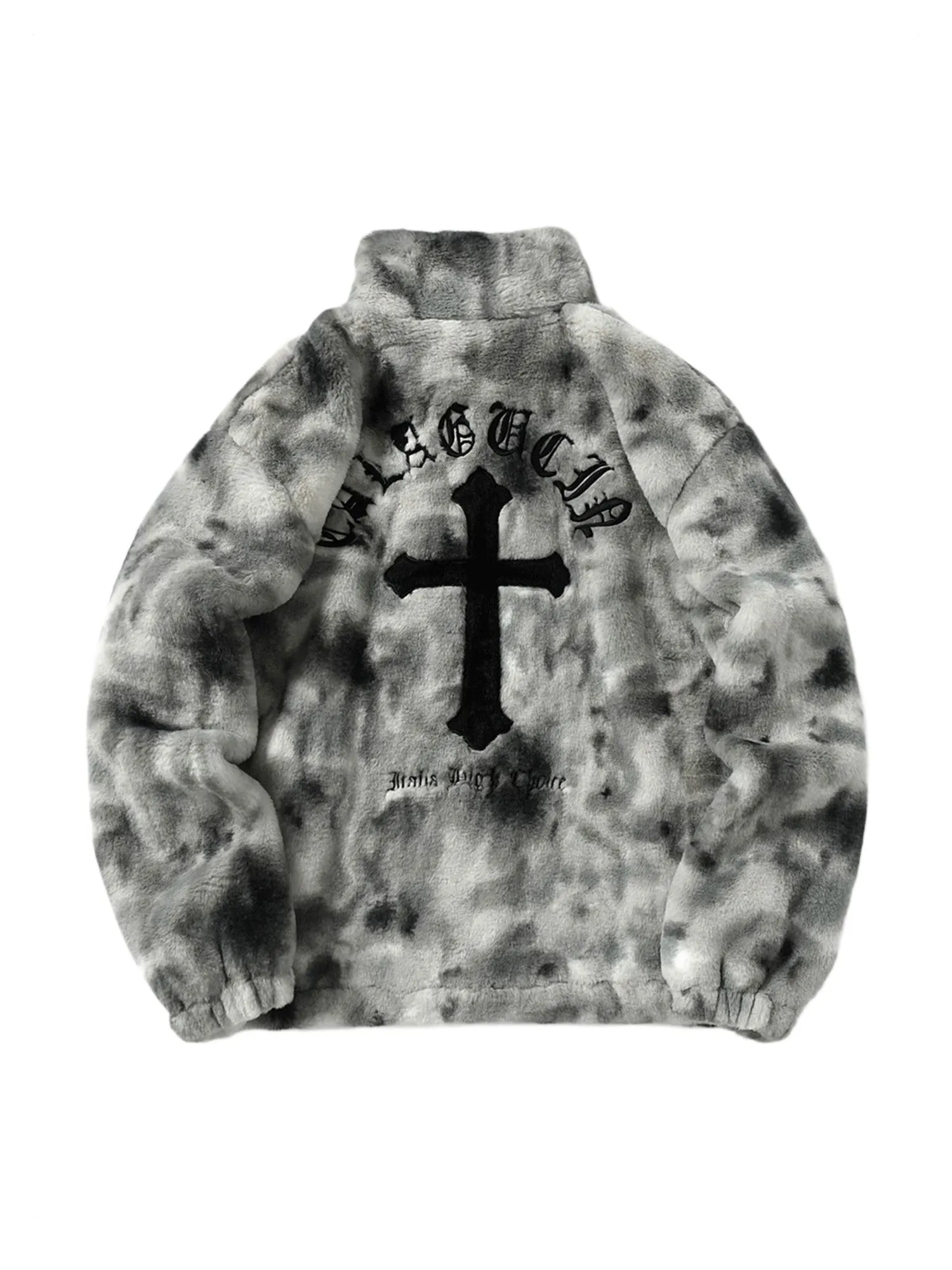 Heavy-Duty Faux Lambswool Tie-Dye Urban Jacket - 1558