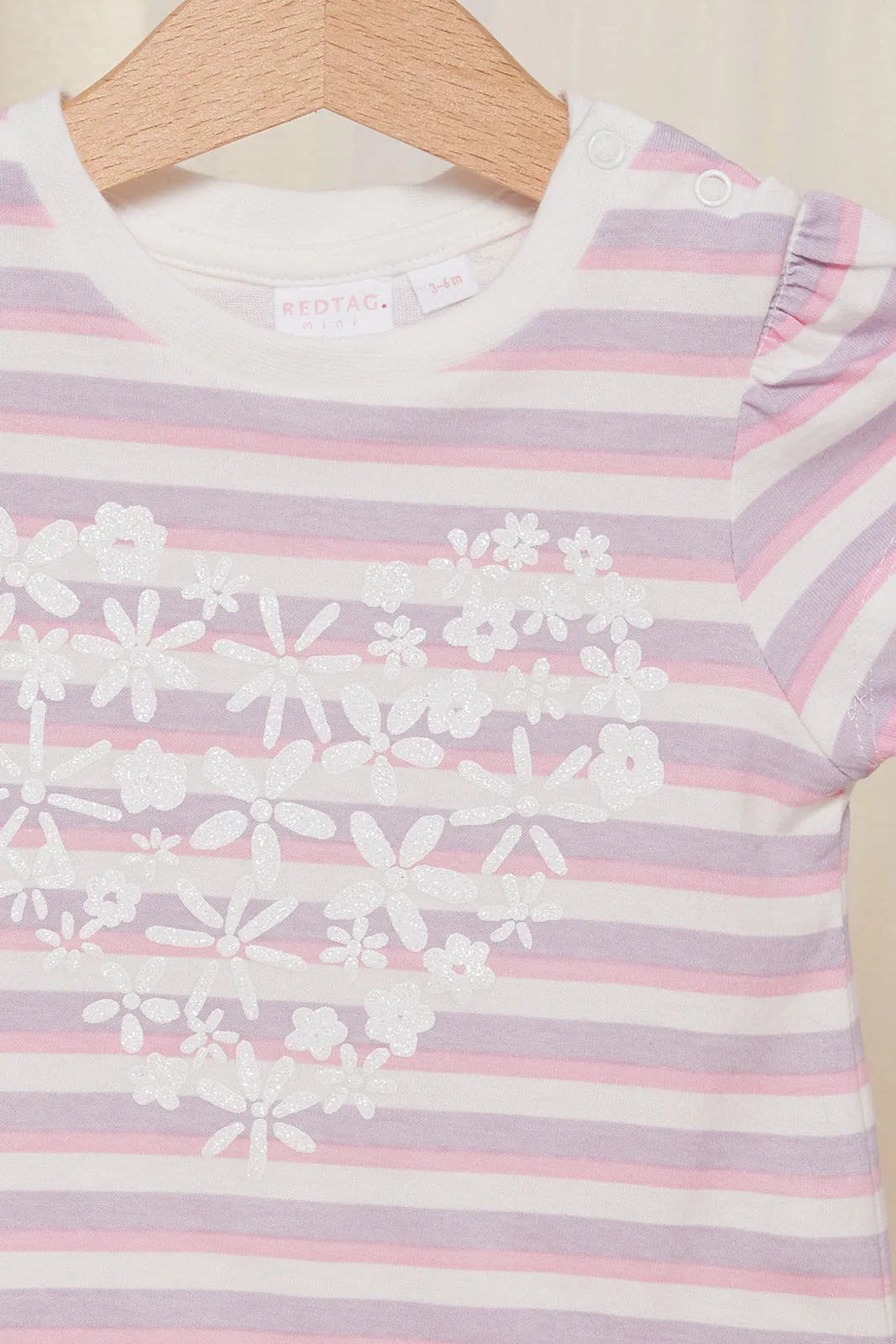 Infant Girls Lilac Stripes T-shirt