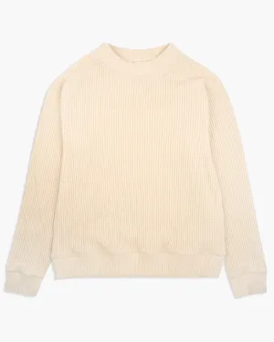 Jackman Waffle Mid-Neck Sweater - Ivory