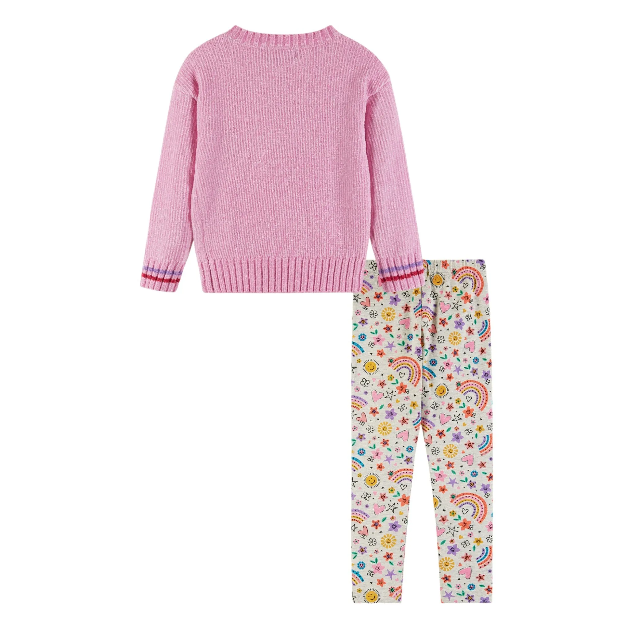 Kids Chenille Sweater & Printed Legging Set | Multicolor