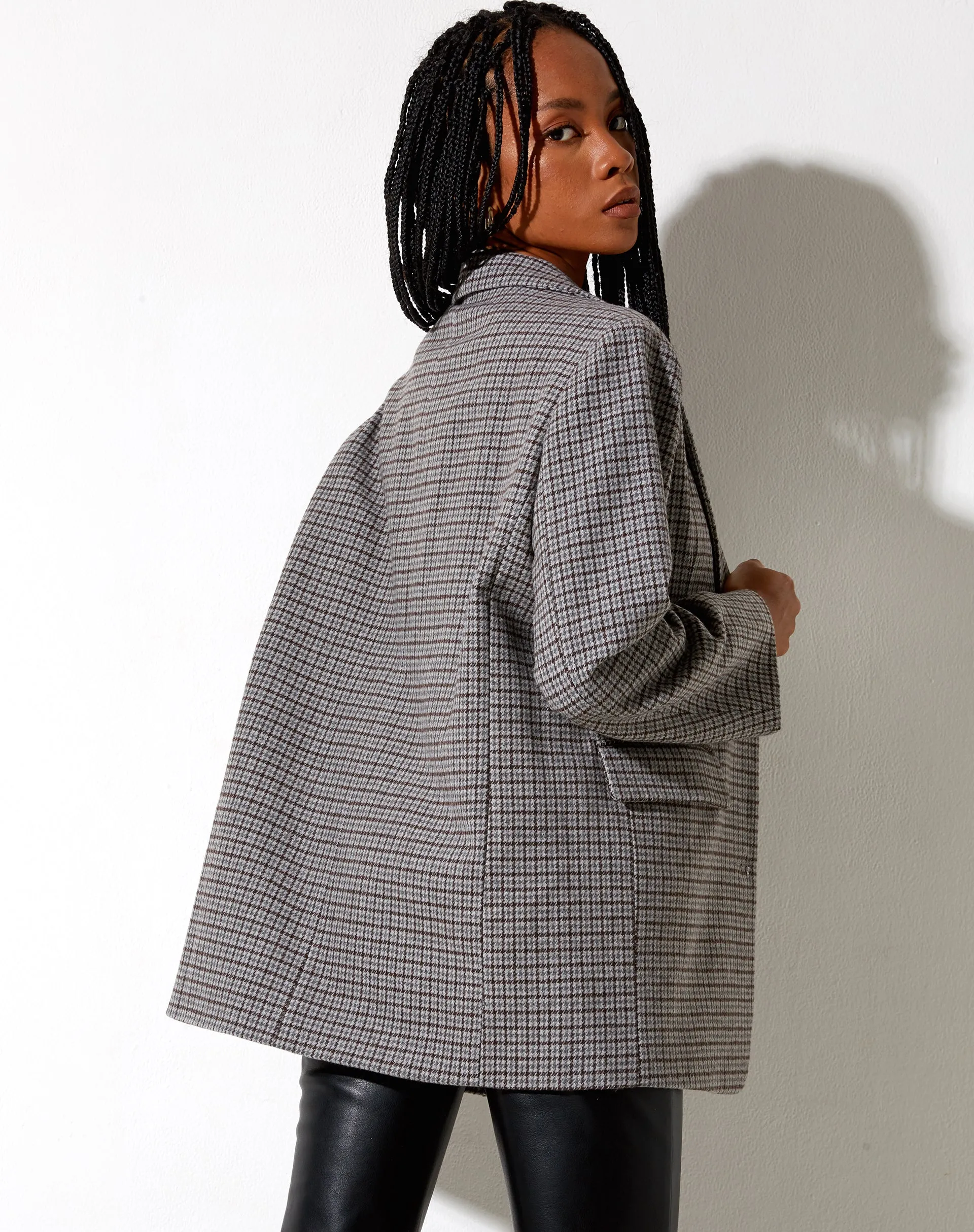 Maiwa Blazer in Wool Grey and Black