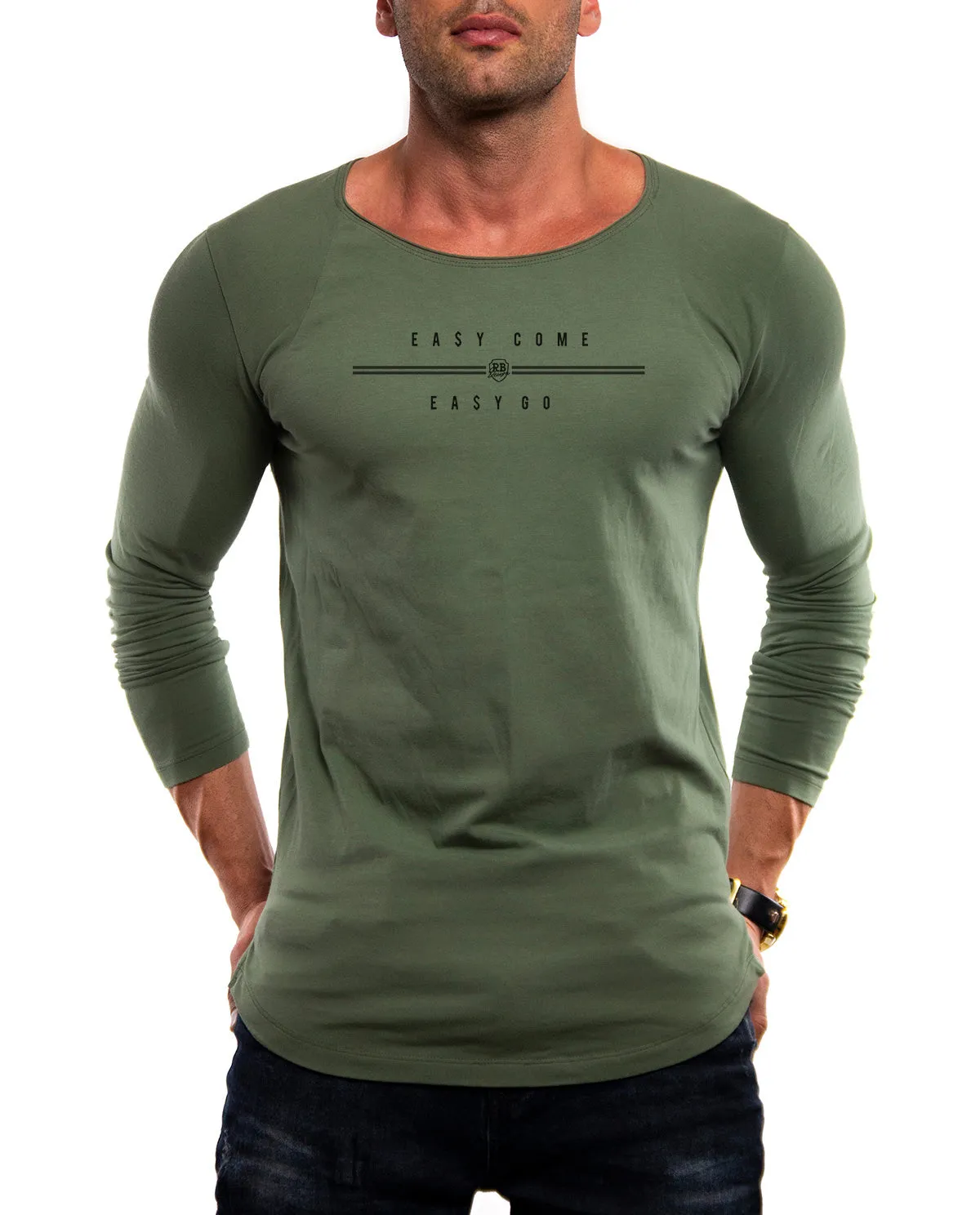 Mens Long Sleeve T-shirt "Easy Come Easy Go" MD947