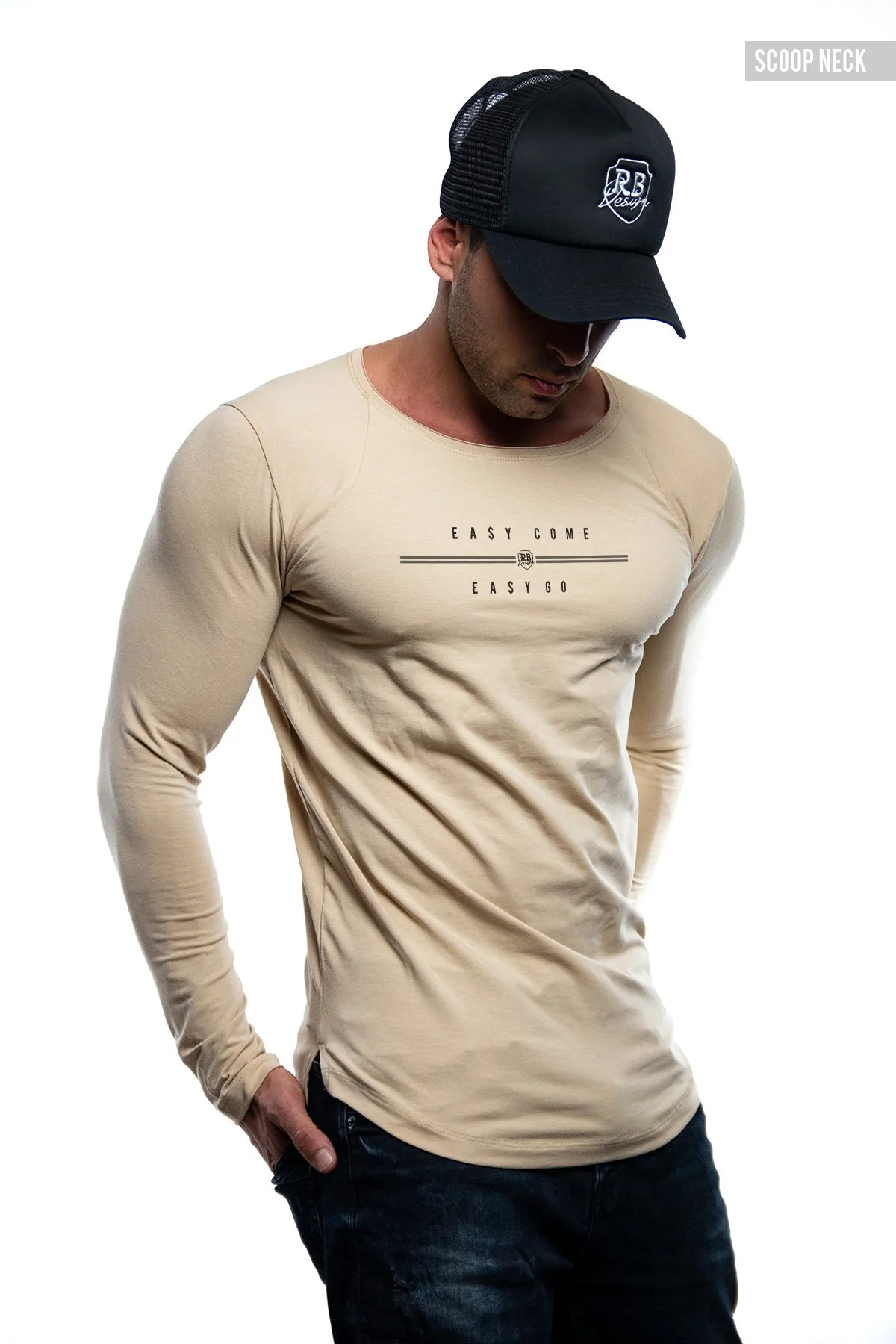 Mens Long Sleeve T-shirt "Easy Come Easy Go" MD947