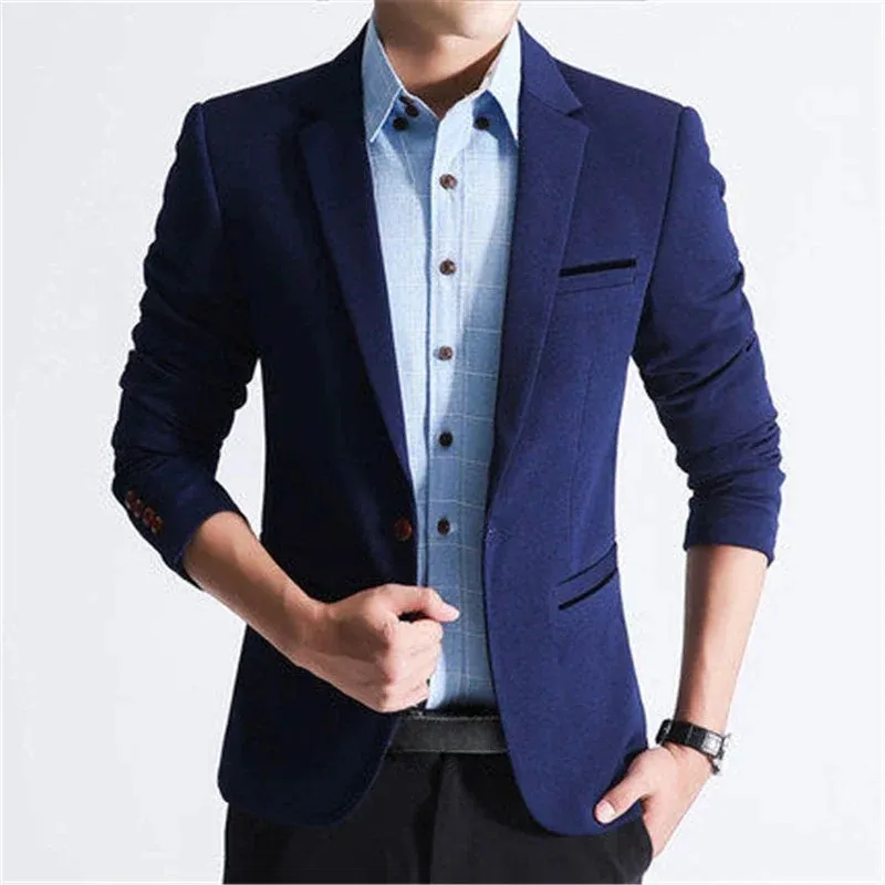 Men's Smart Slim Fit One-Button Blazer for Casual Wear | Perfect for Casual Days