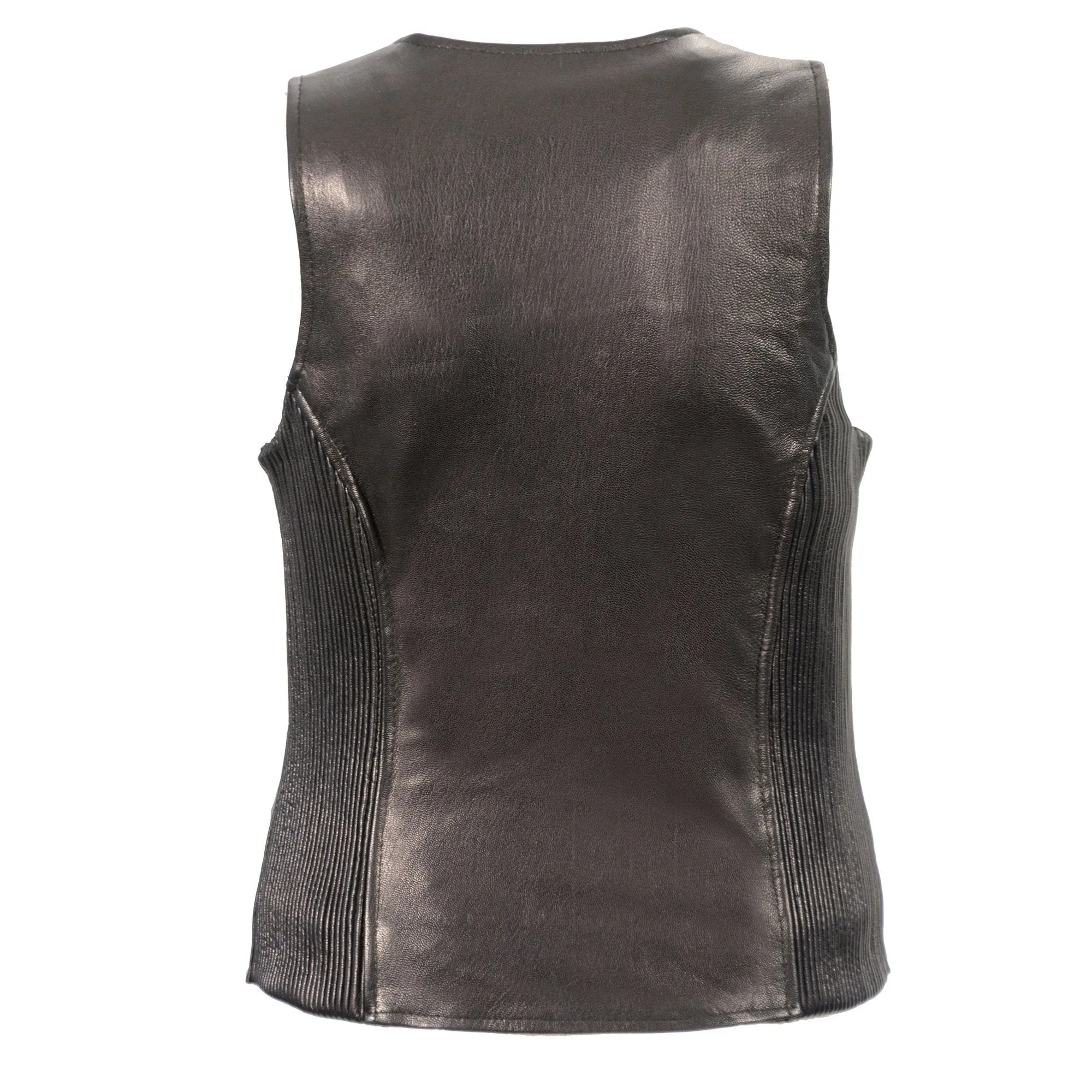 Milwaukee Leather-MLL4555-Ladies Black Lightweight Zipper Front Side Stretch Vest