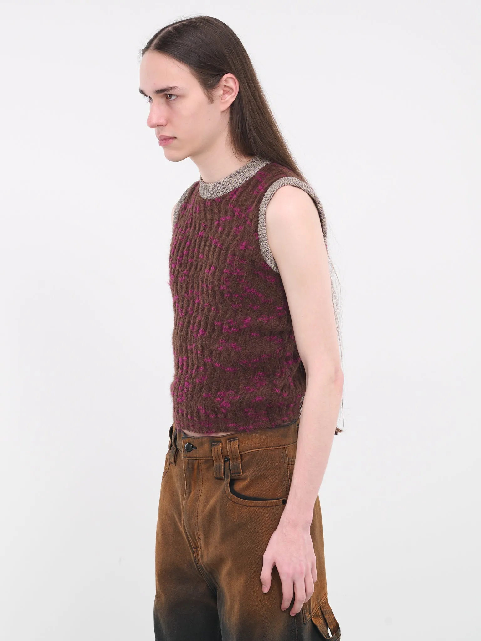 Mohair Knit Vest (8057-EL-S-SANGUINE)