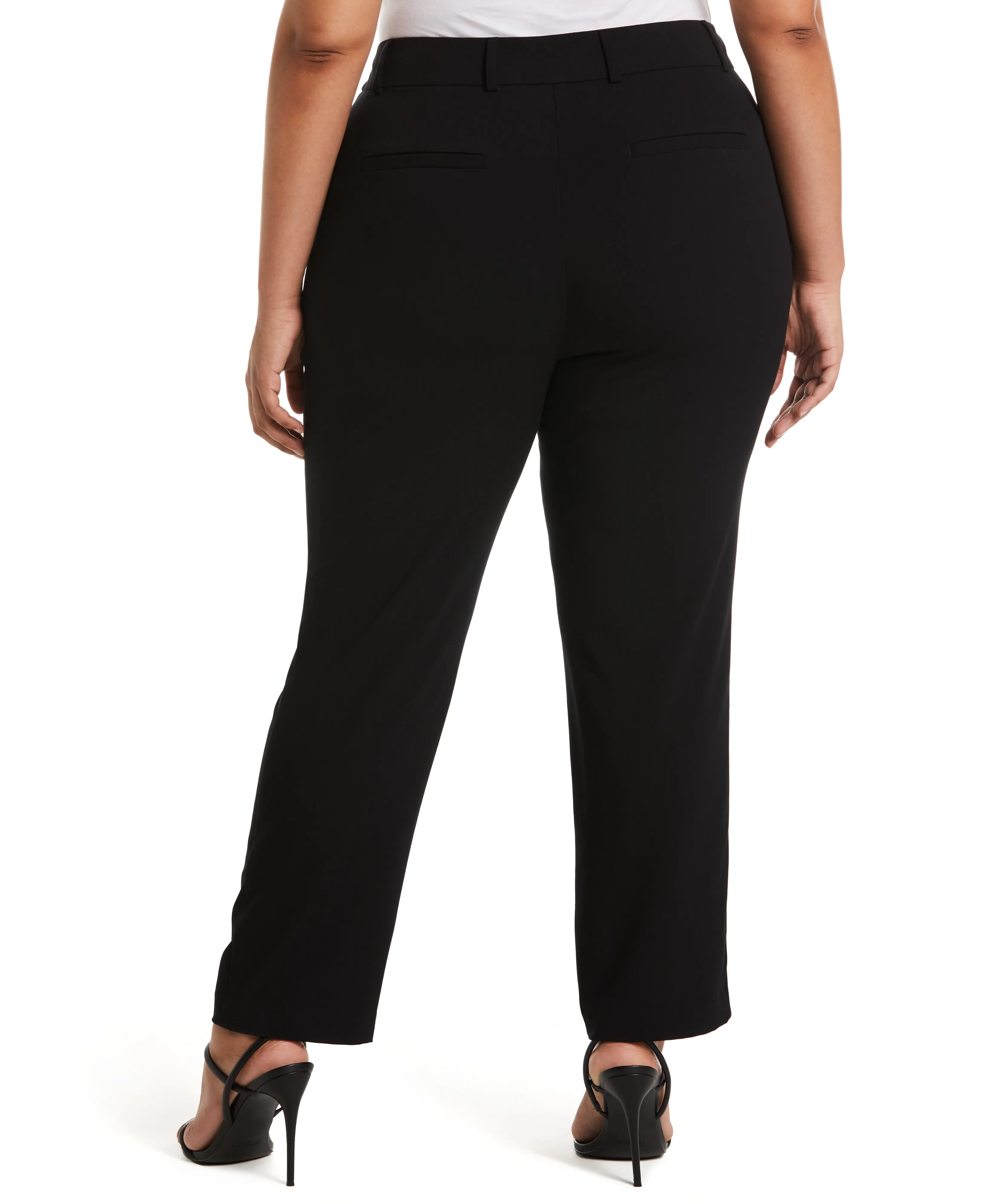 Plus Size Classic Fit Clean Straight Leg Ankle Pant