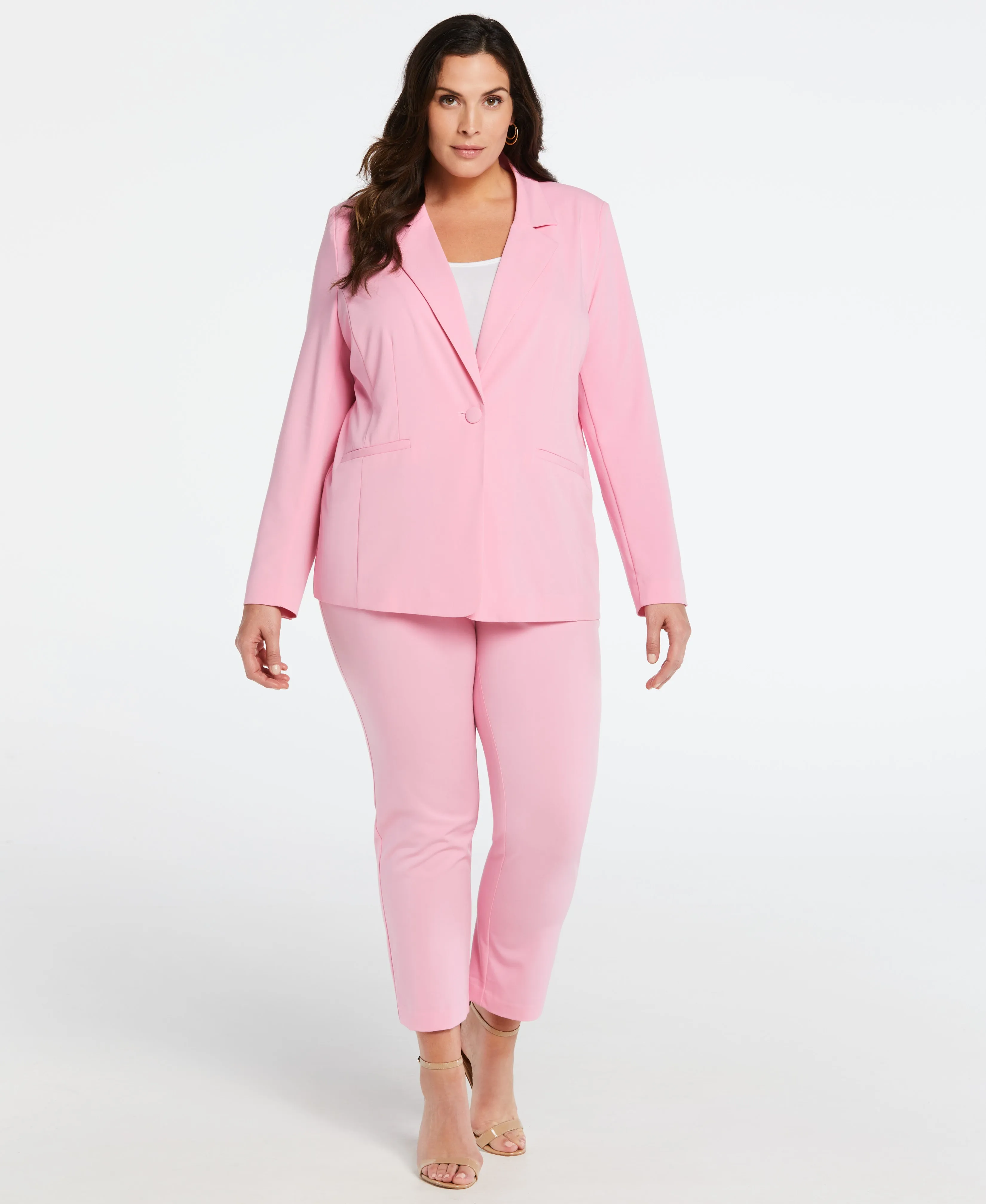 Plus Size Classic Fit Clean Straight Leg Ankle Pant