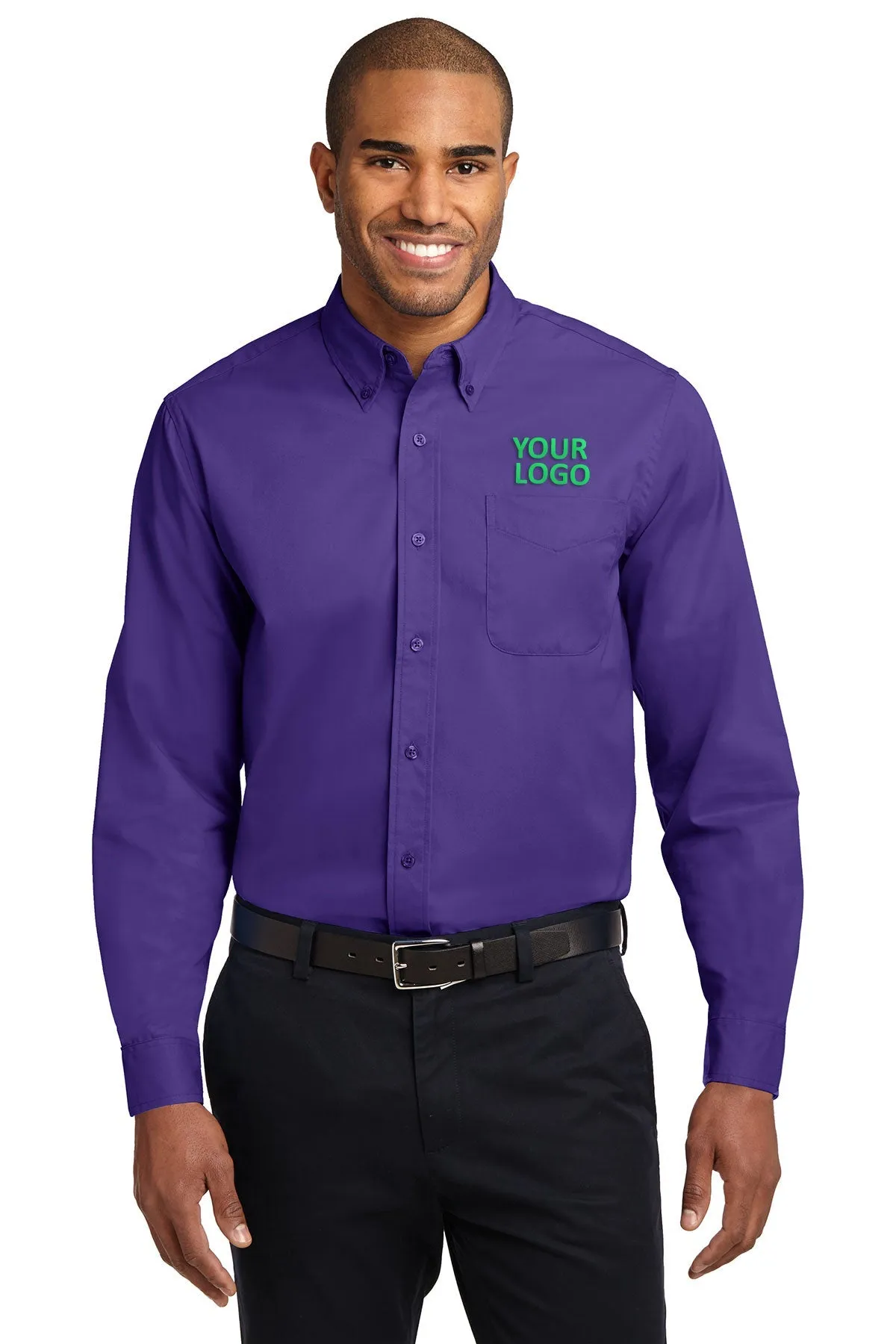 Port Authority Extended Size Easy Care Custom Shirts, Purple/Light Stone