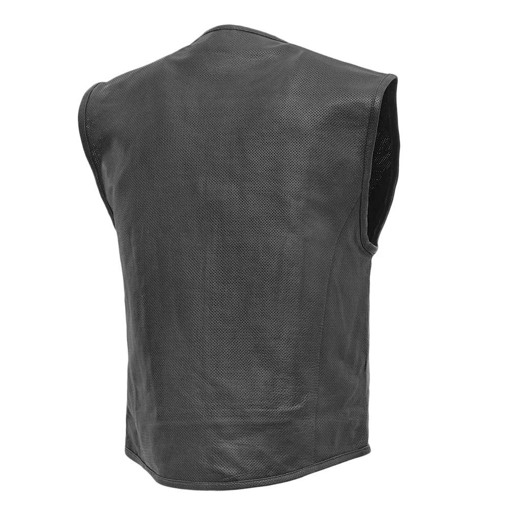 Raceway - Men's Perforated Men's Motorcycle Leather Vest