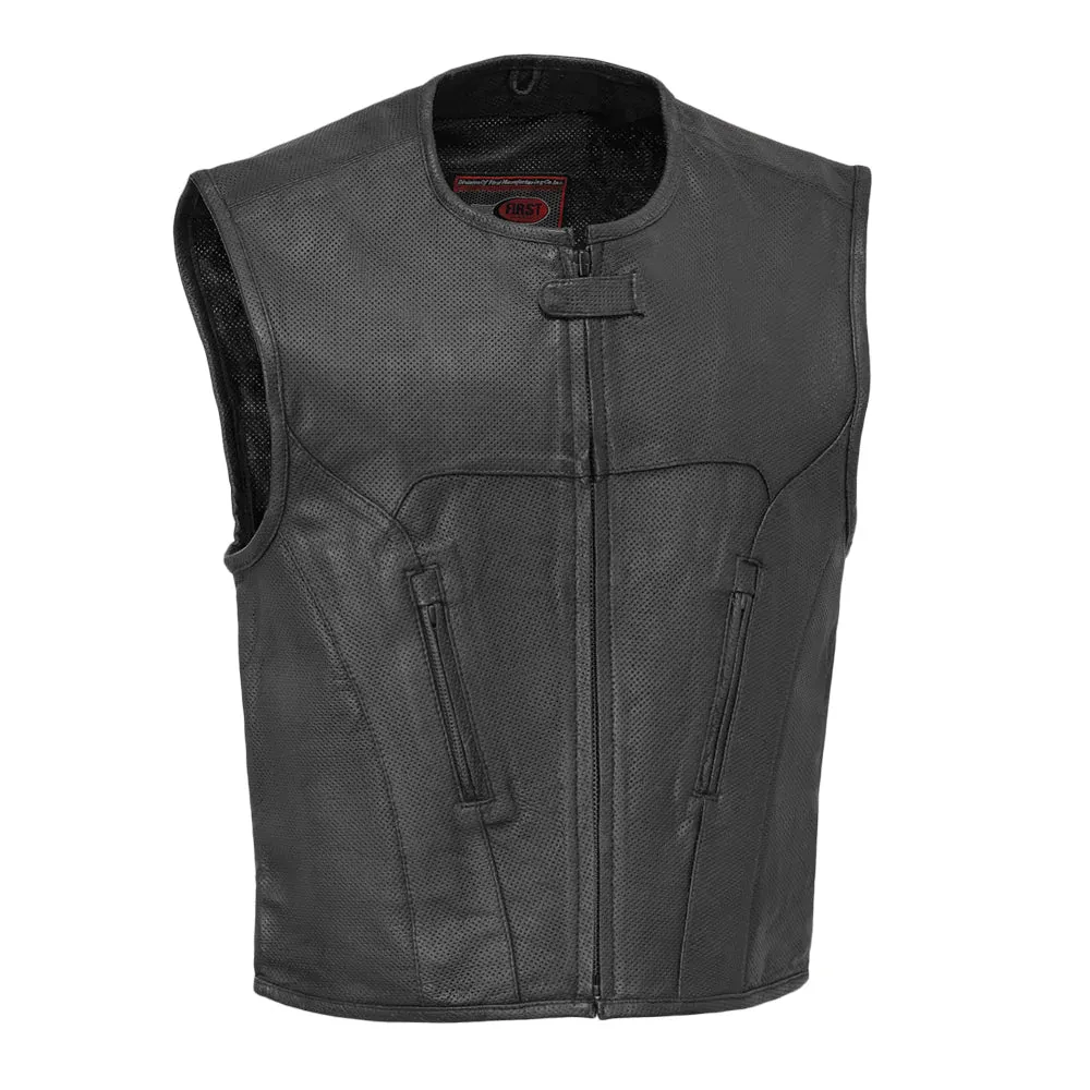 Raceway - Men's Perforated Men's Motorcycle Leather Vest