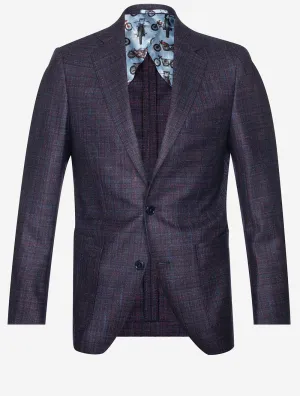 Red Subtle Check Sports Jacket Navy