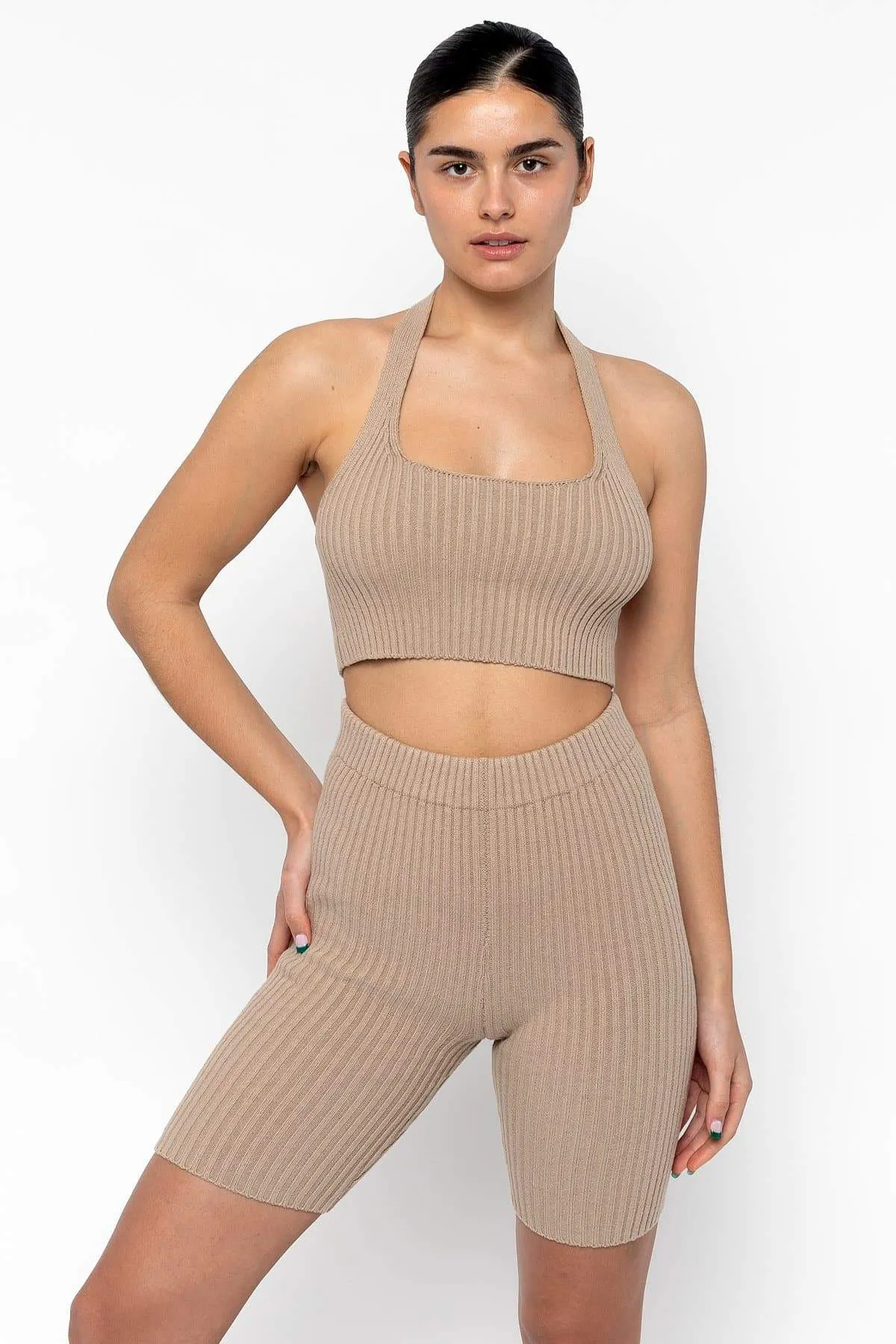 RFK51 - Ultra Heavy Knit Ribbed Halter Top