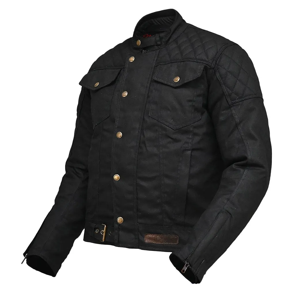 RIDERACT® Stellar Waxed Cotton Textile Waterproof Motorcycle Jackets