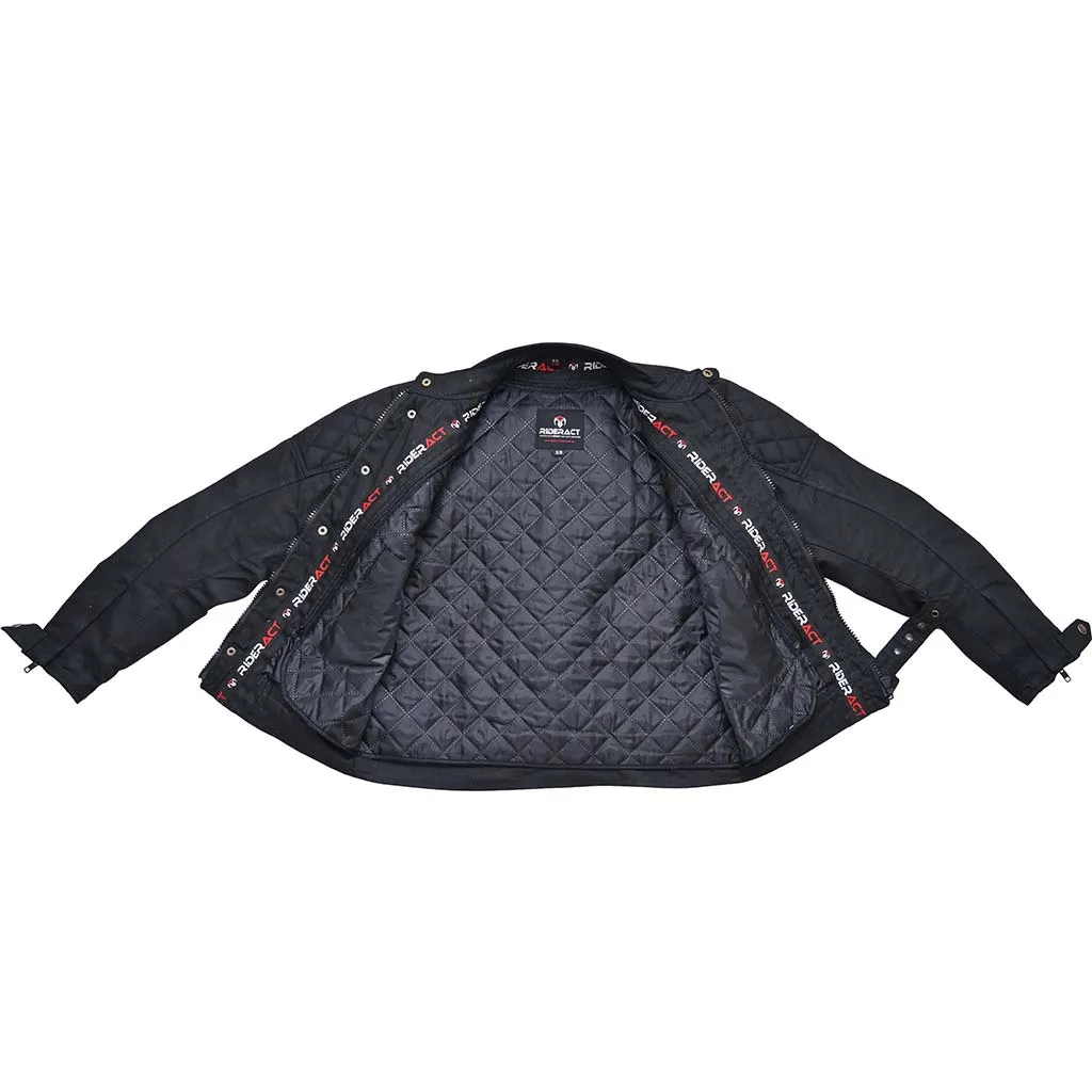 RIDERACT® Stellar Waxed Cotton Textile Waterproof Motorcycle Jackets