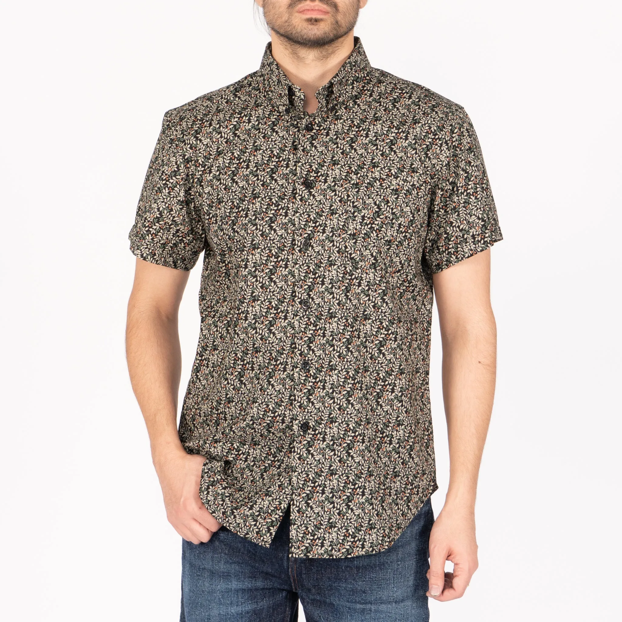 Short Sleeve Easy Shirt - Nuts & Berry -Black