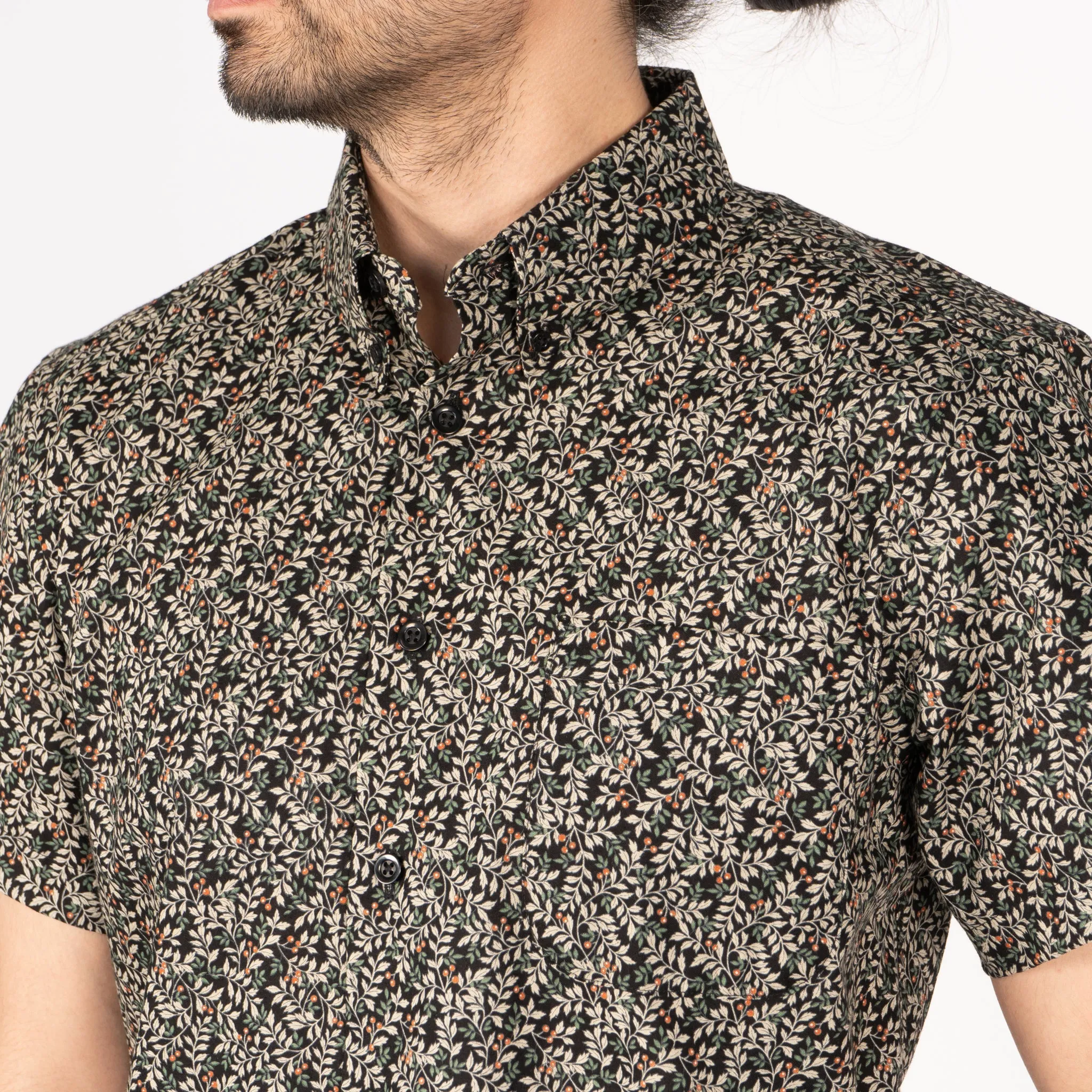 Short Sleeve Easy Shirt - Nuts & Berry -Black