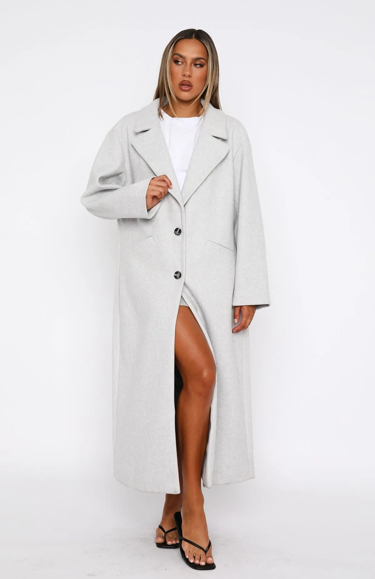 Smart Casual Oversized Coat Grey