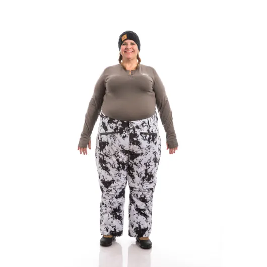 Statement Insulated Plus Size Snow Pants | White/ Black