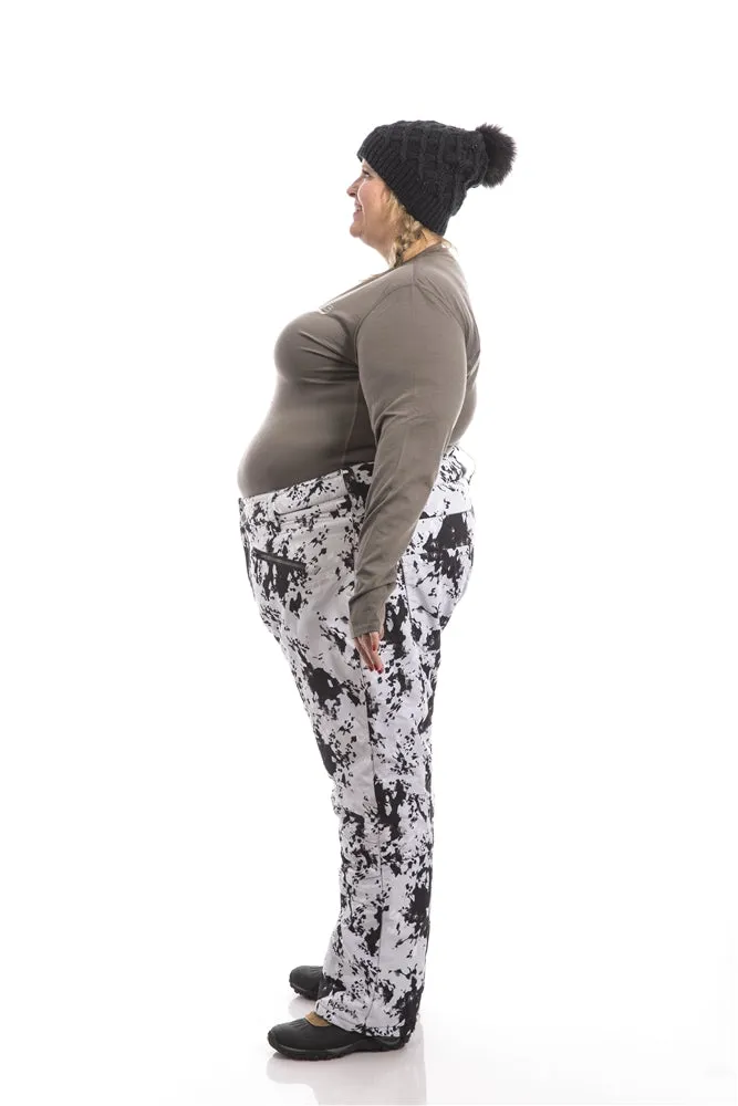 Statement Insulated Plus Size Snow Pants | White/ Black