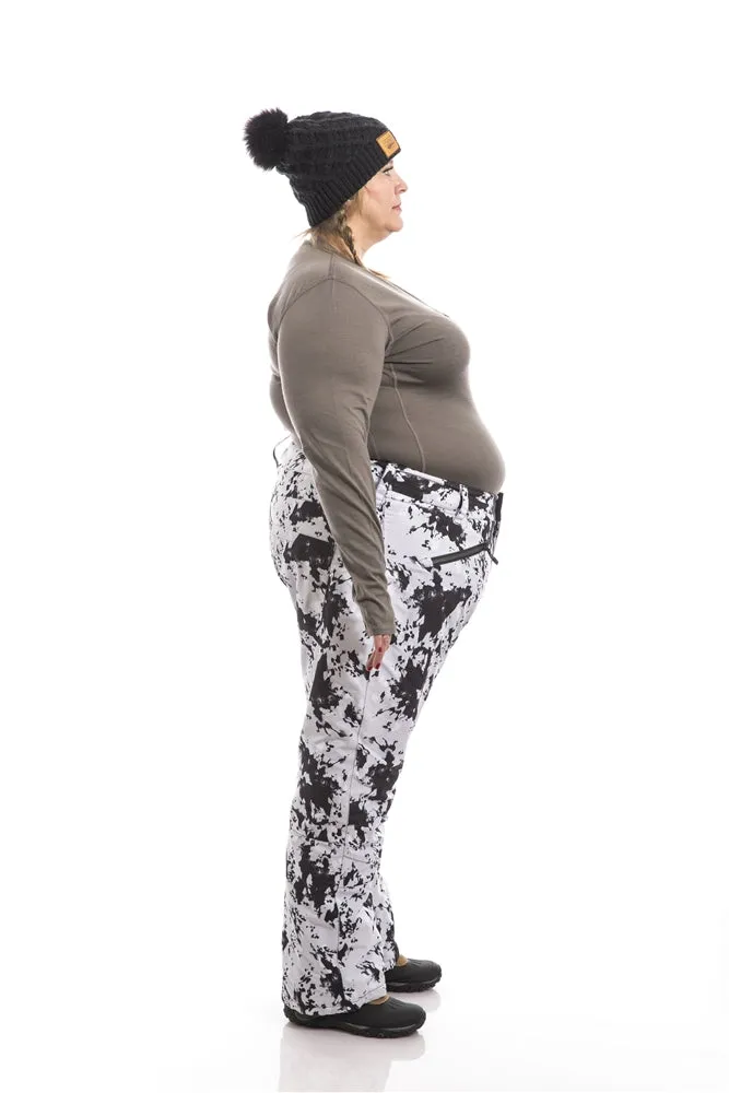 Statement Insulated Plus Size Snow Pants | White/ Black