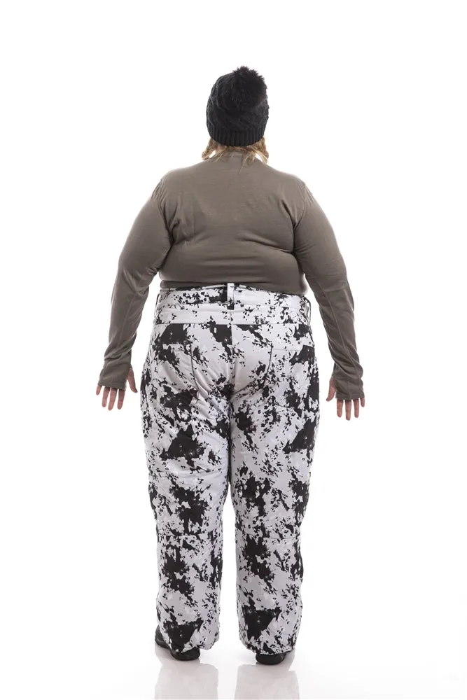 Statement Insulated Plus Size Snow Pants | White/ Black