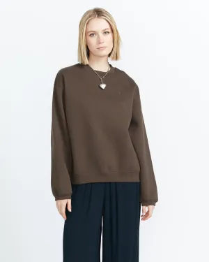 Stone Heart Up Crew Sweatshirt - Dark Chocolate