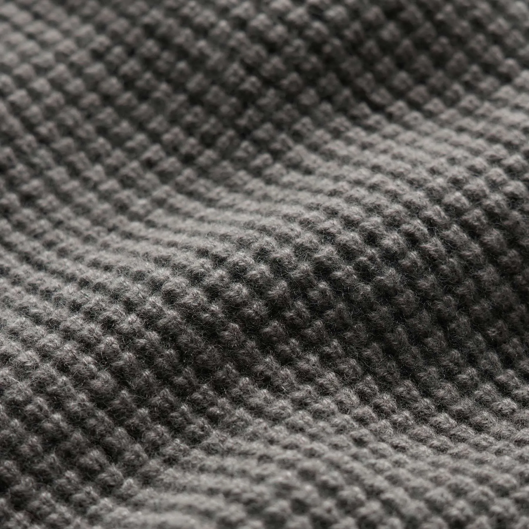 Waffle Knit Half Zip - Granite