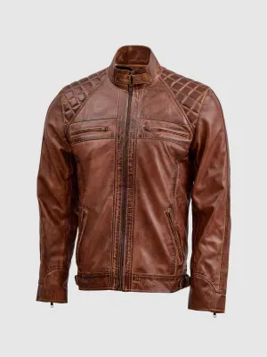 Waxed Leather Biker Jacket